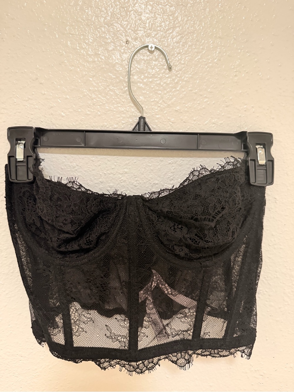 Victoria's Secret Black Lace Corset Bustier Top 36C